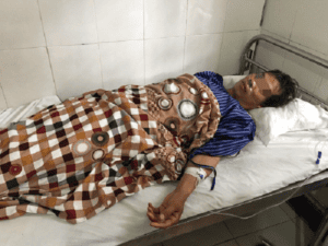 Bệnh nhân L.V.T đang điều trị tại Khoa Hồi sức cấp cứu BVĐK